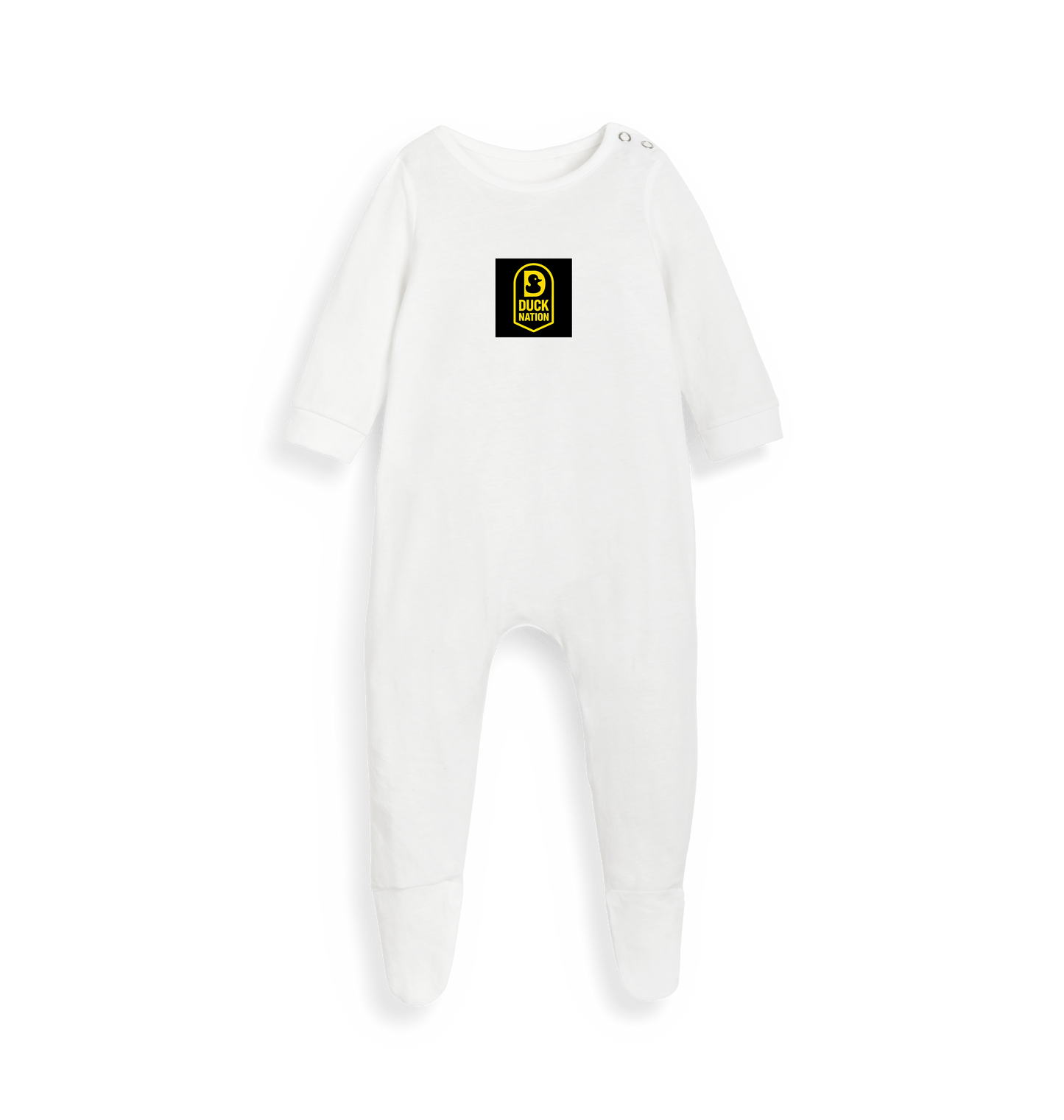 White Printed baby grow Front
