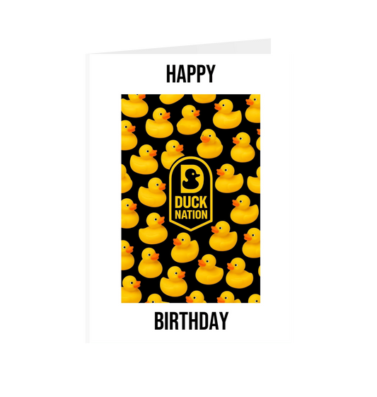 Duck Nation Birthday Card - Delightful Duck Wallpaper Design for Celebrations - Duck Nation