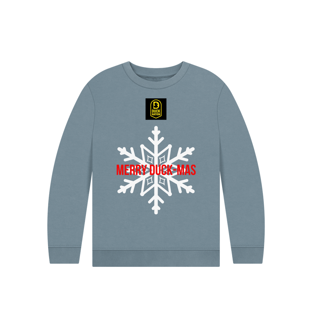 Kids Christmas Jumper Merry Duck-mas - Festive Holiday Sweater for Children - Duck Nation