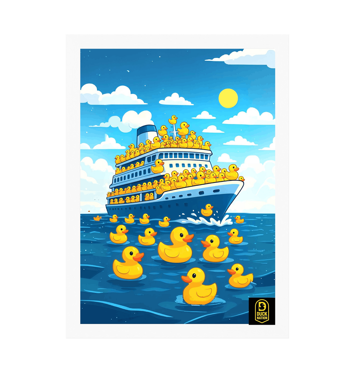 Duck Nation Just Cruising Artwork - Vibrant Picture for Home Decor - Duck Nation