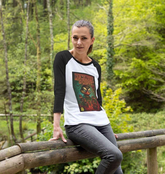 Women’s T-shirt - Duck Nation Duckside Down Retro Tee for Stylish Comfort - Duck Nation