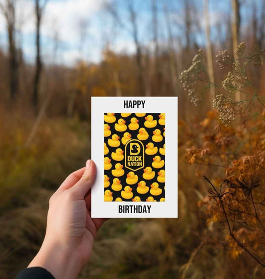 Duck Nation Birthday Card - Delightful Duck Wallpaper Design for Celebrations - Duck Nation