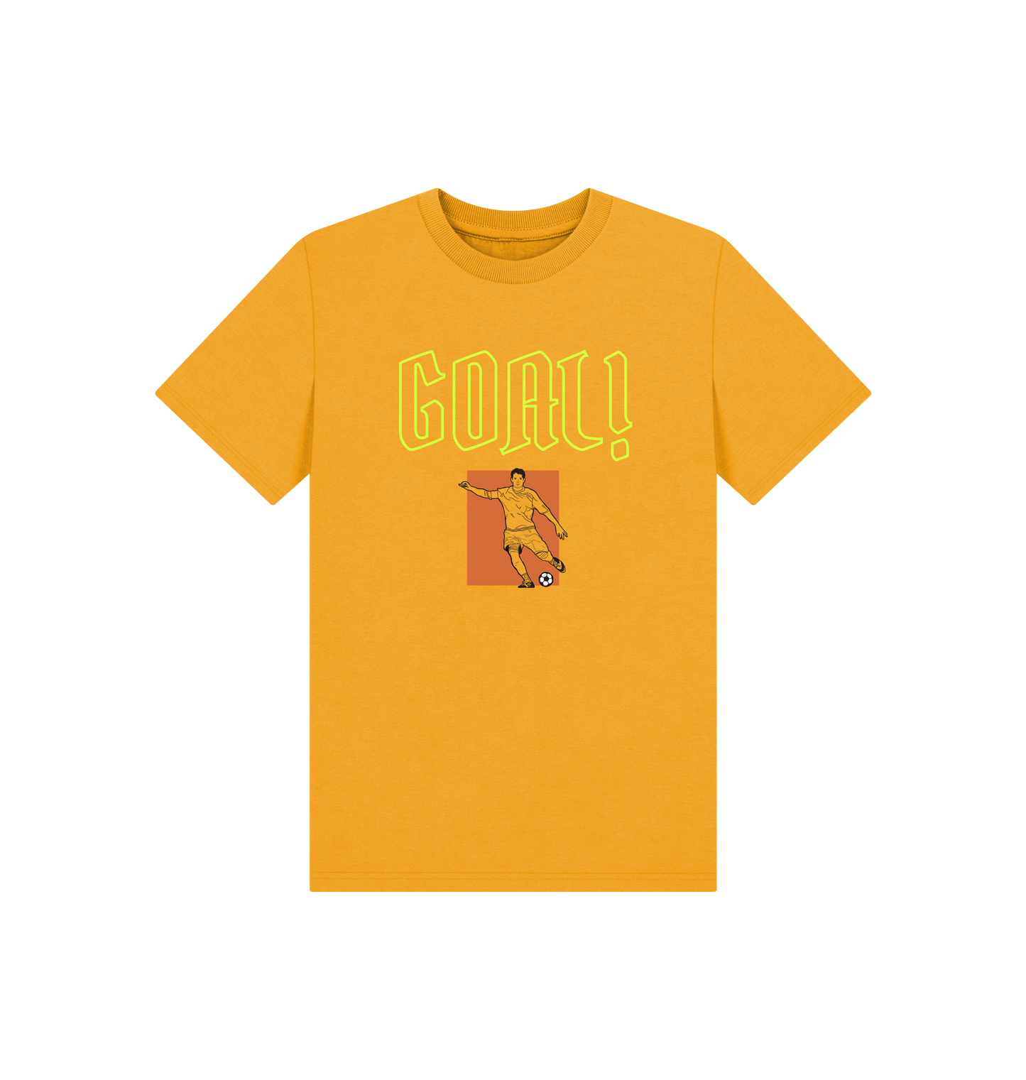 Mustard Printed Kids T-Shirt Front