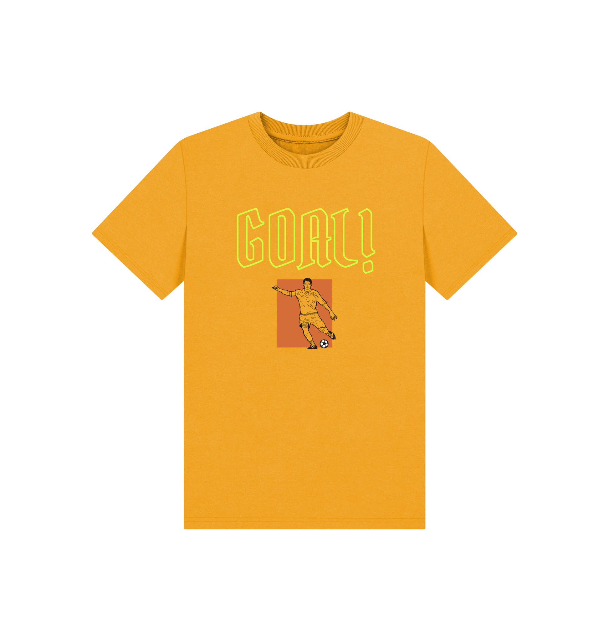 Mustard Printed Kids T-Shirt Front
