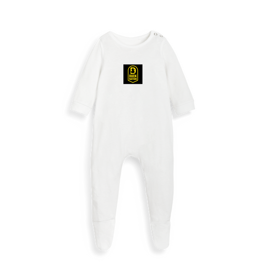 White Printed baby grow Front