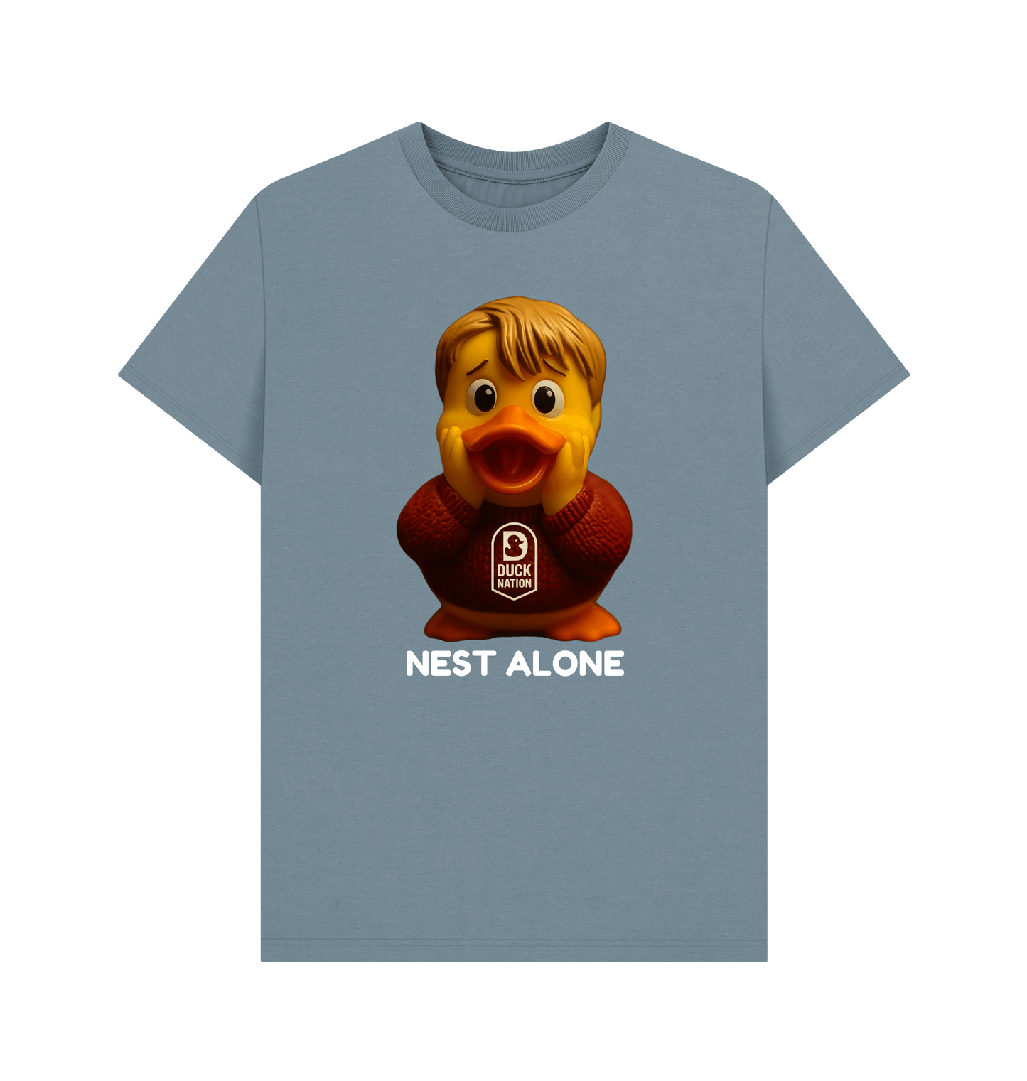 Stone Blue Printed T-shirt Front