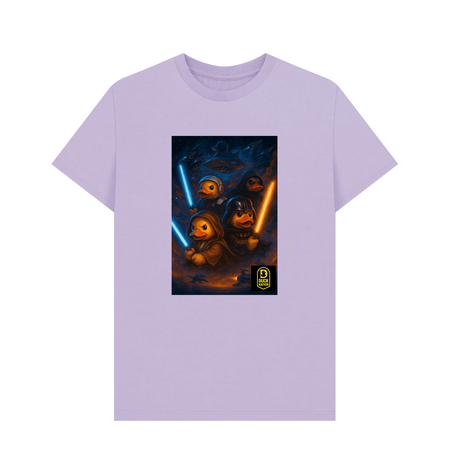 Unisex Adult Duck Nation Galaxy T-Shirt - Duck Wars Tee - Duck Nation