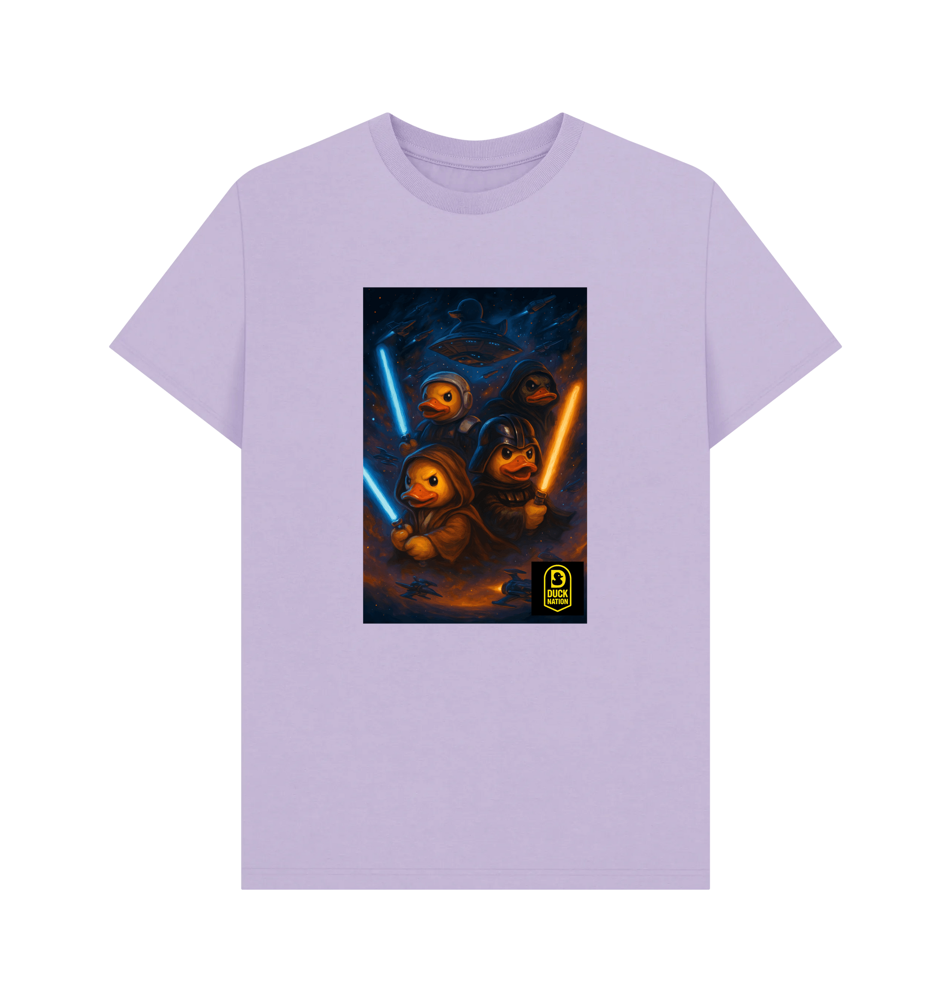 Unisex Adult Duck Nation Galaxy T-Shirt - Duck Wars Tee - Duck Nation