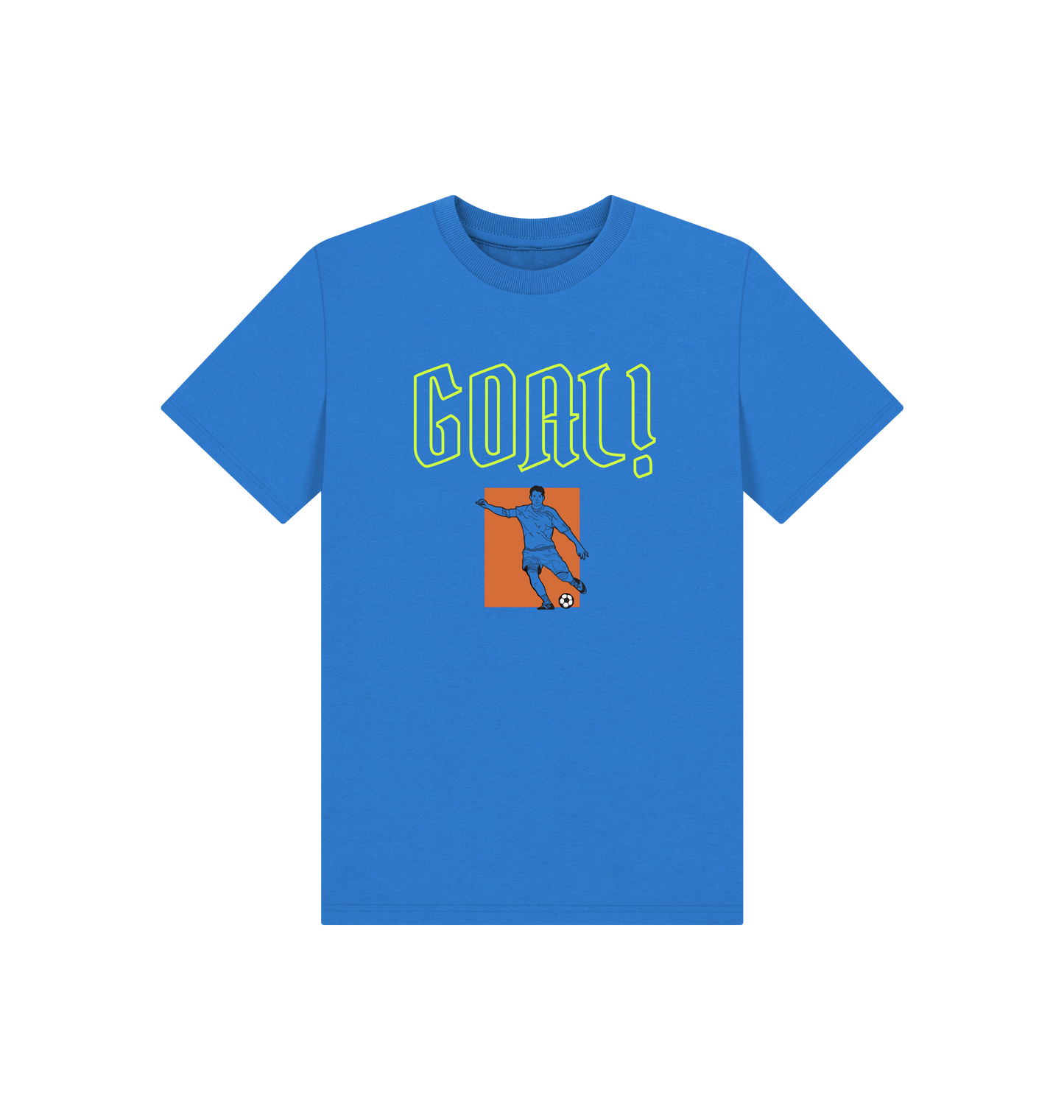 Bright Blue Printed Kids T-Shirt Front