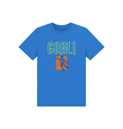 Bright Blue Printed Kids T-Shirt Front