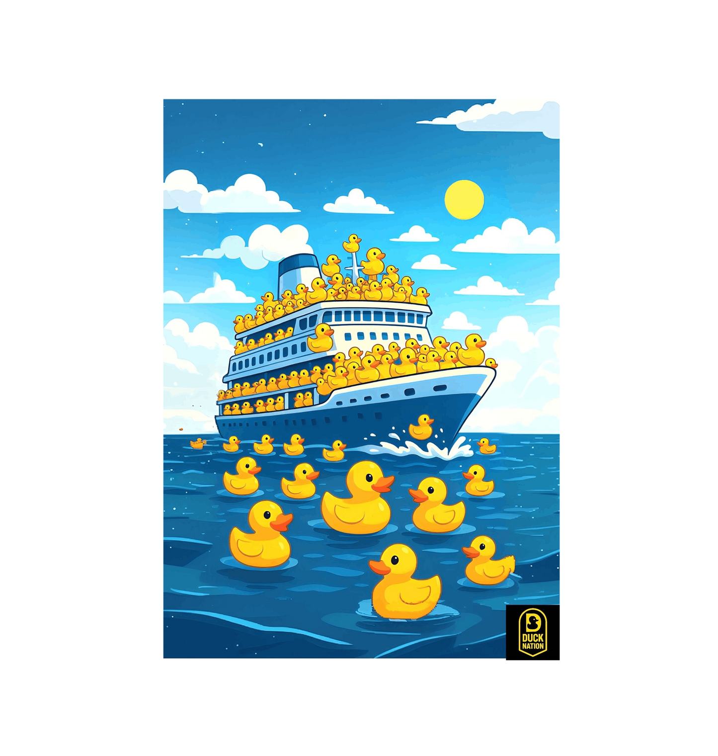 Duck Nation Just Cruising Artwork - Vibrant Picture for Home Decor - Duck Nation