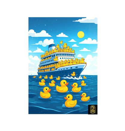 Duck Nation Just Cruising Artwork - Vibrant Picture for Home Decor - Duck Nation