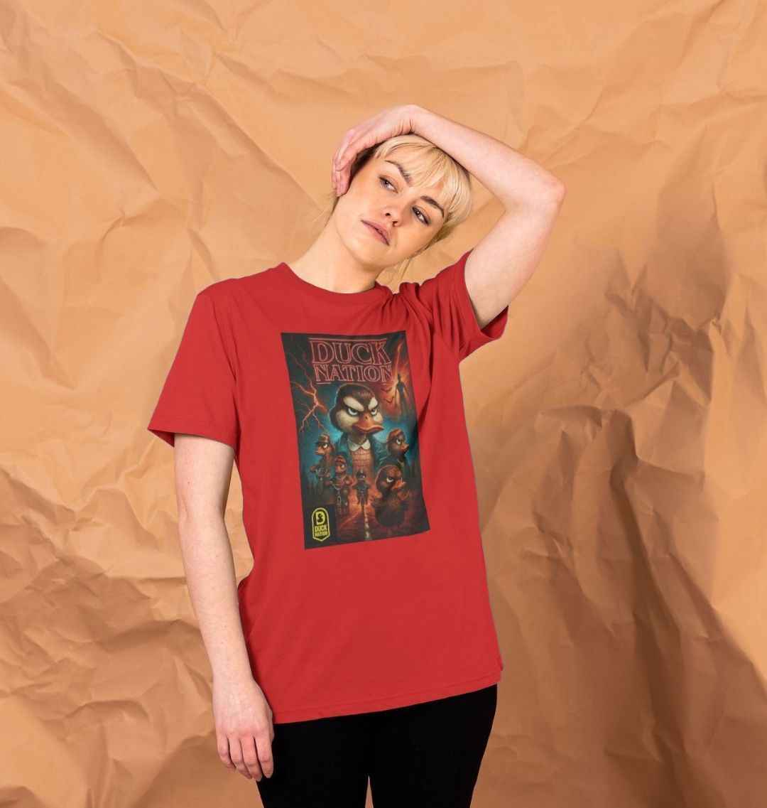 Unisex Duck Nation T-shirt with Unique Upside Down Theme Design - Duck Nation