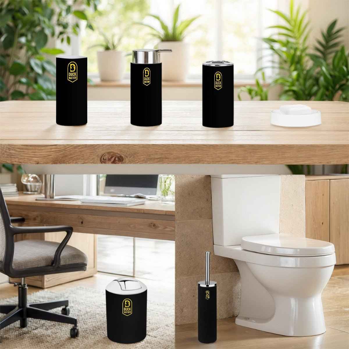 Bathroom Accessories Set 5 Pcs - Complete Your Bathroom with Stylish Essentials - Duck Nation