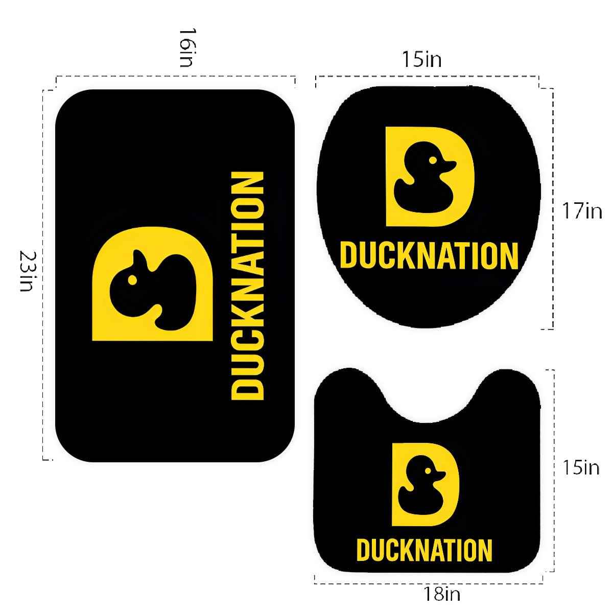 Bathroom Rugs Set 3 Pcs - Soft, Absorbent & Stylish Bathroom Rugs Set - Duck Nation