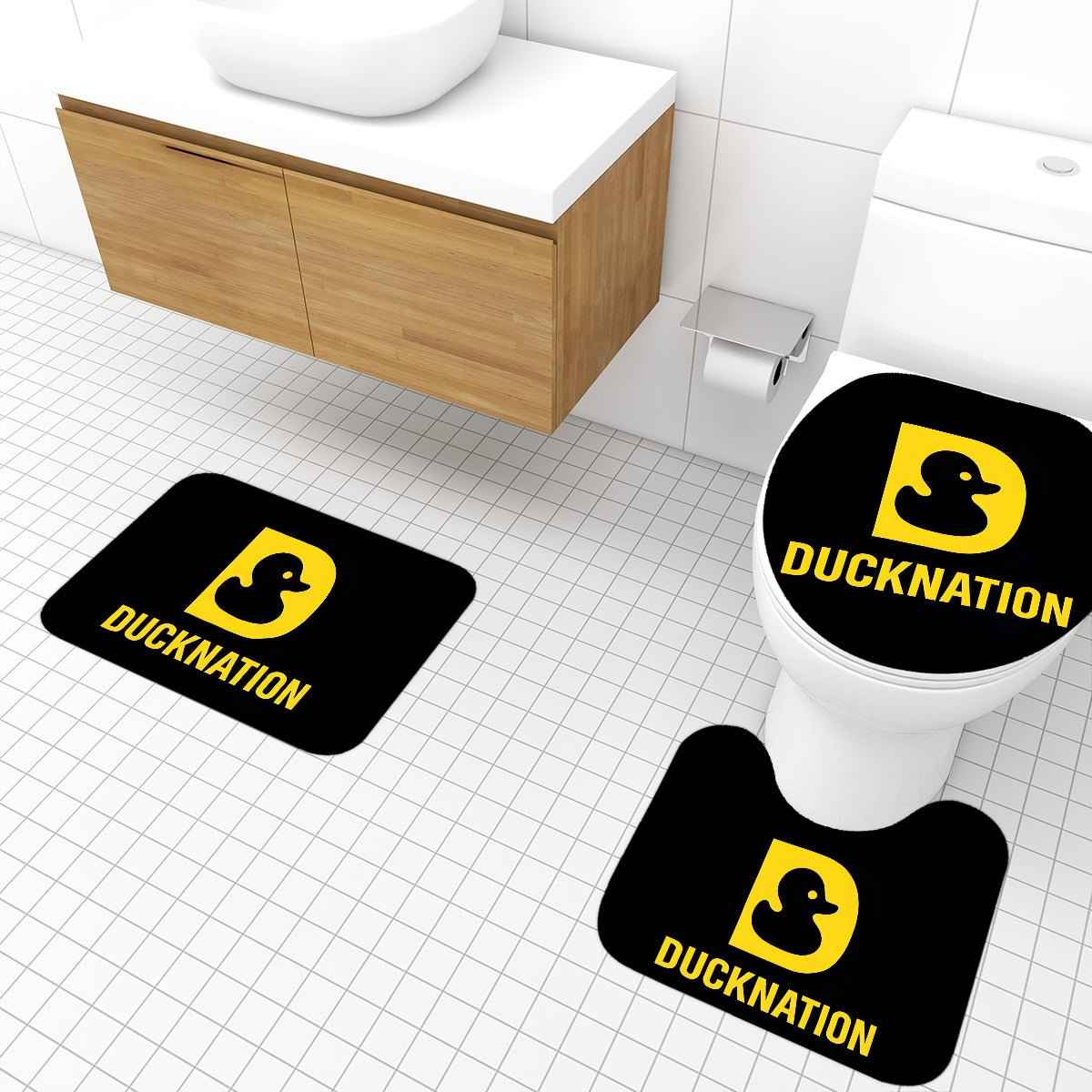 Bathroom Rugs Set 3 Pcs - Soft, Absorbent & Stylish Bathroom Rugs Set - Duck Nation