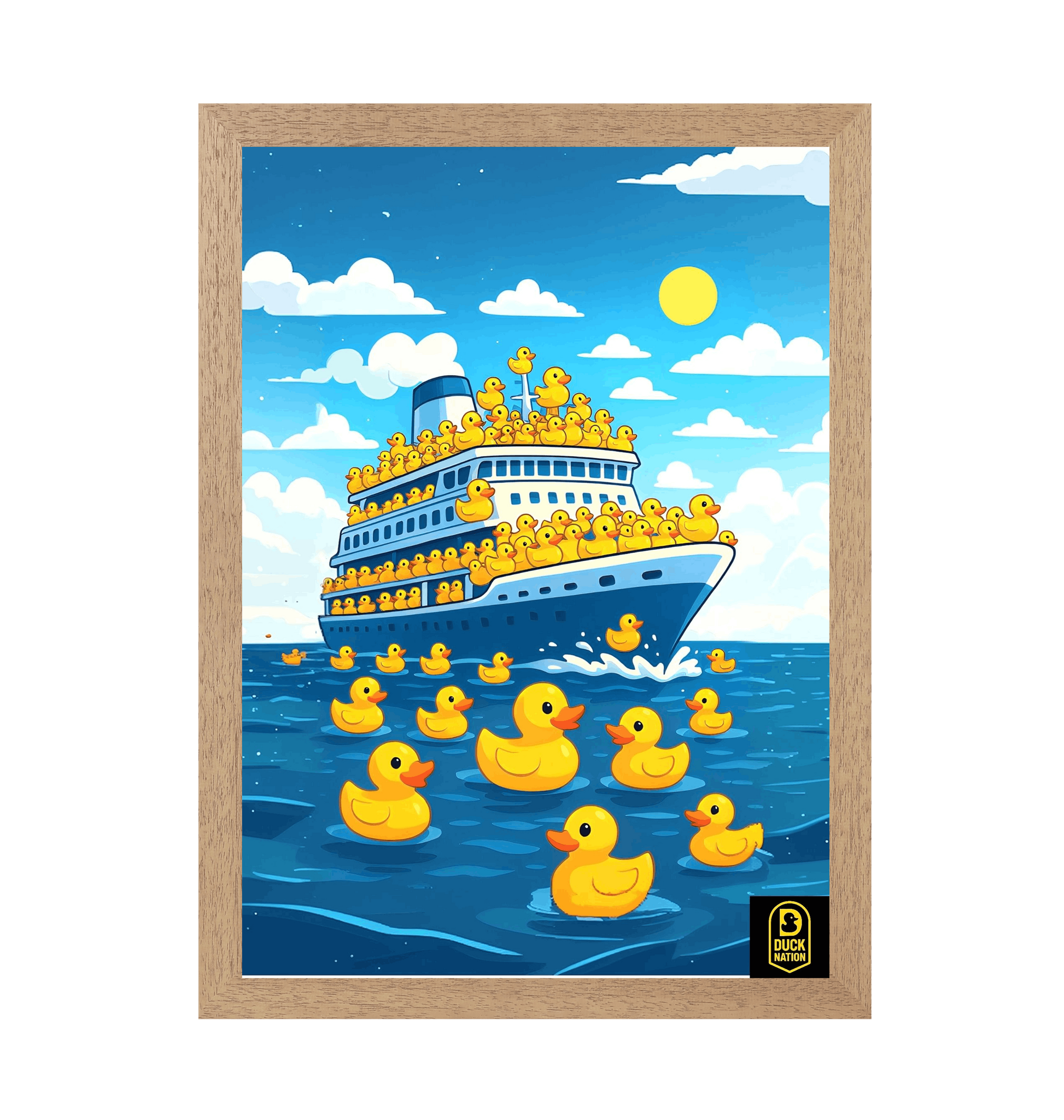 Duck Nation Just Cruising Artwork - Vibrant Picture for Home Decor - Duck Nation