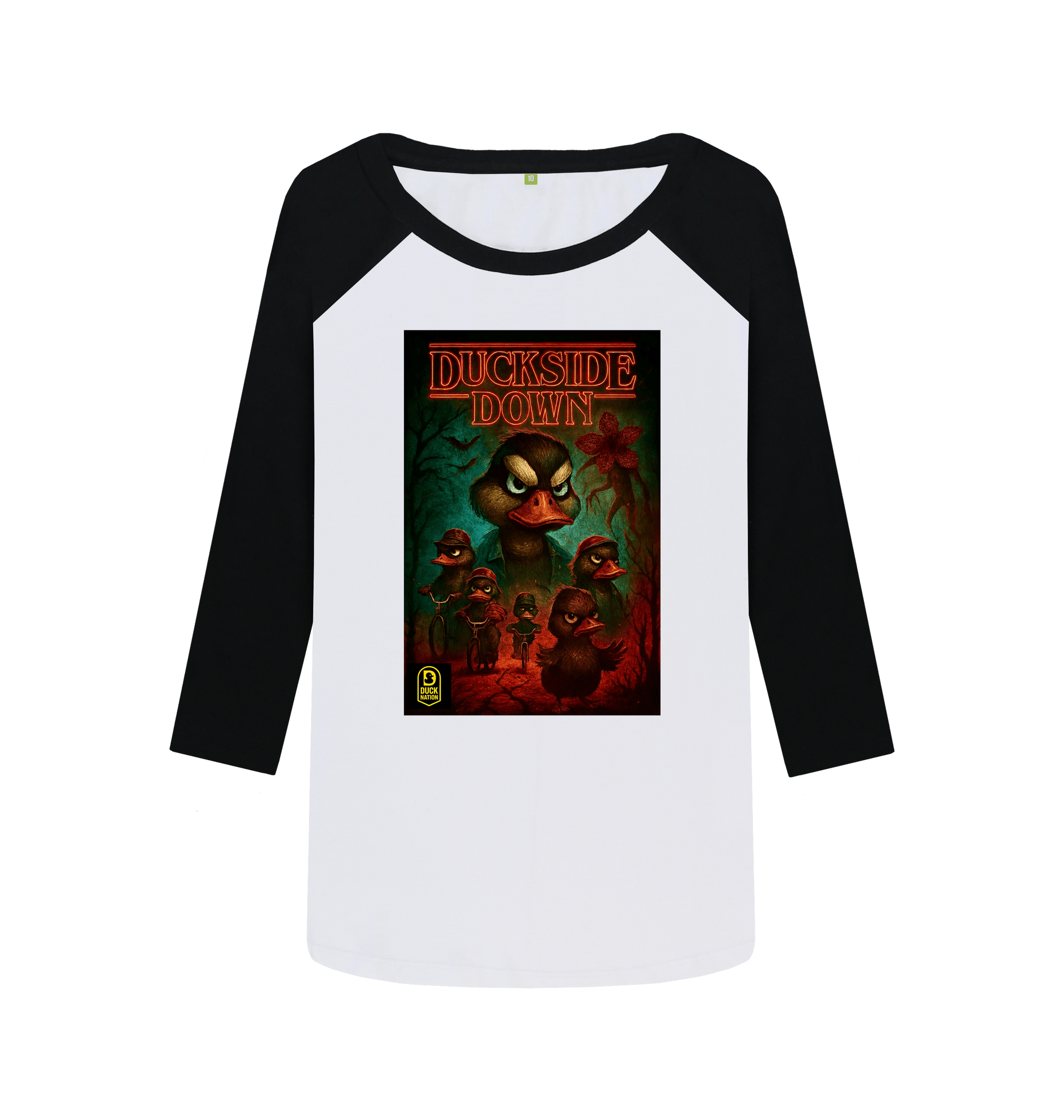 Women’s T-shirt - Duck Nation Duckside Down Retro Tee for Stylish Comfort - Duck Nation