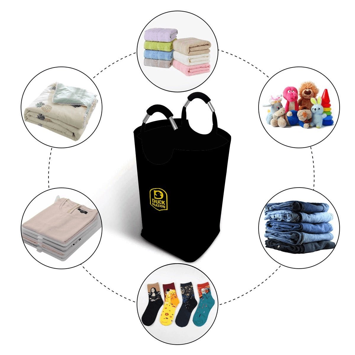 DN Square Laundry Basket with Padded Handles - Duck Nation