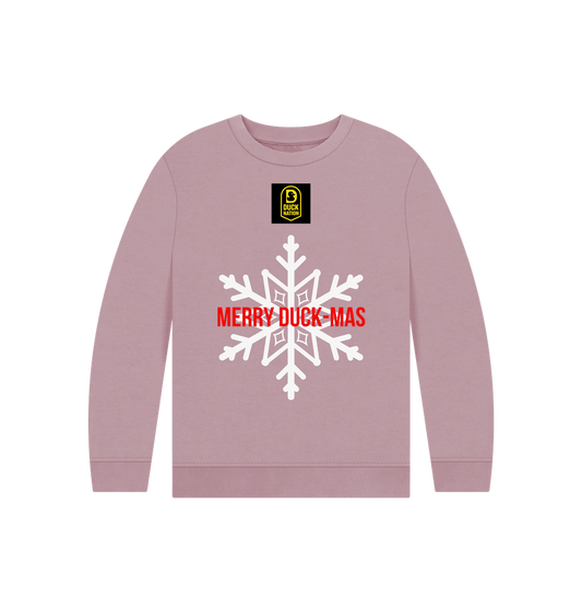 Kids Christmas Jumper Merry Duck-mas - Festive Holiday Sweater for Children - Duck Nation
