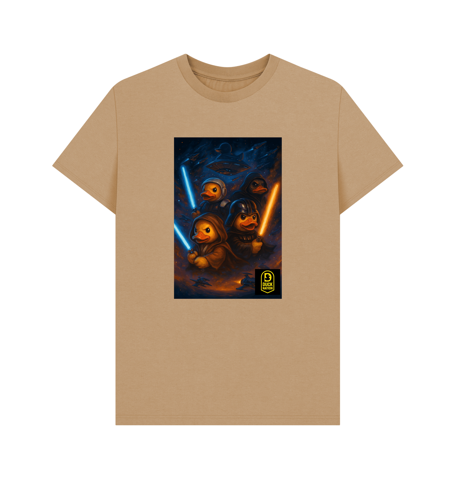 Unisex Adult Duck Nation Galaxy T-Shirt - Duck Wars Tee - Duck Nation
