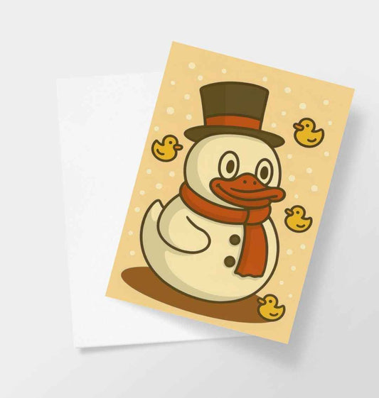 Merry Christmas Snow Duck Card