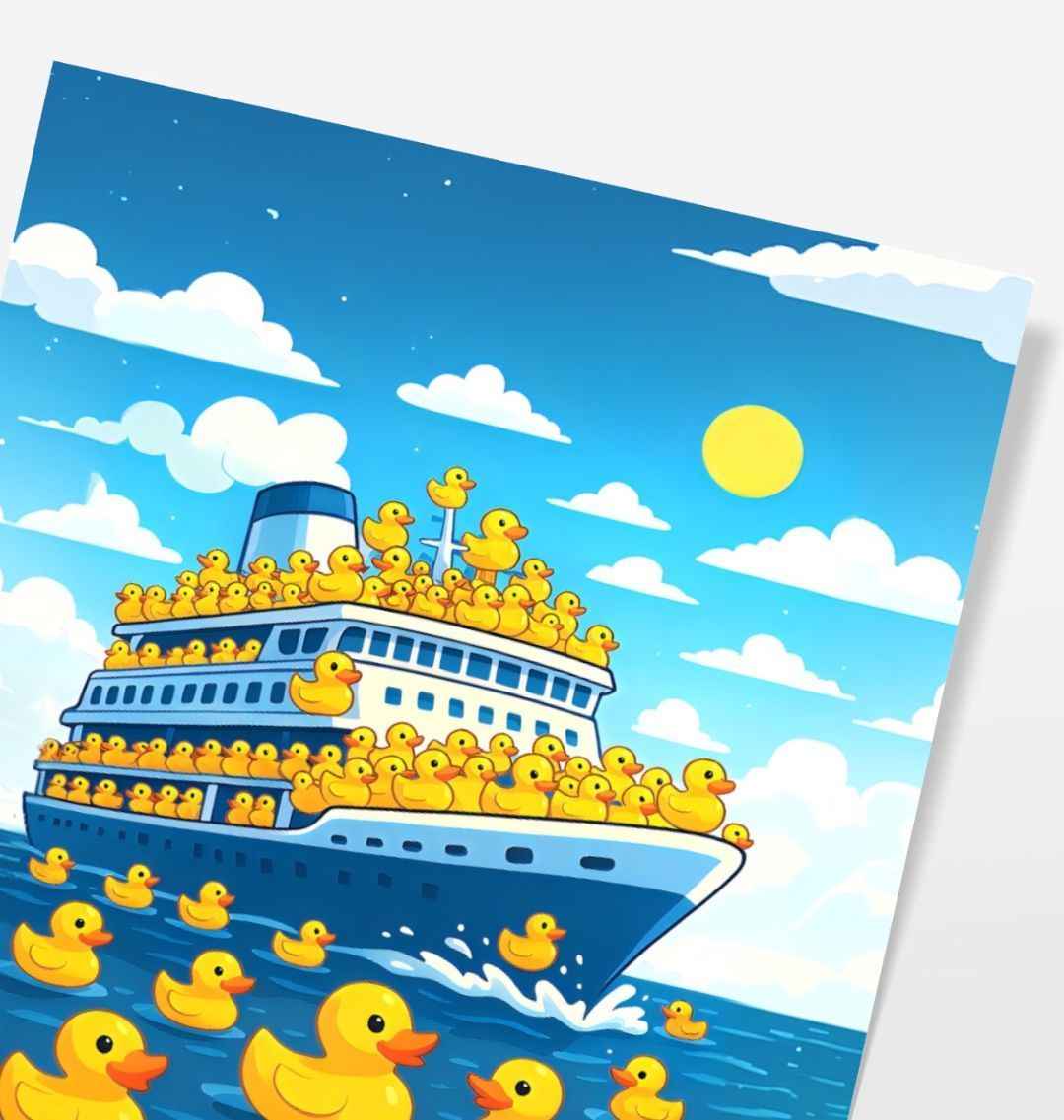 Duck Nation Just Cruising Artwork - Vibrant Picture for Home Decor - Duck Nation