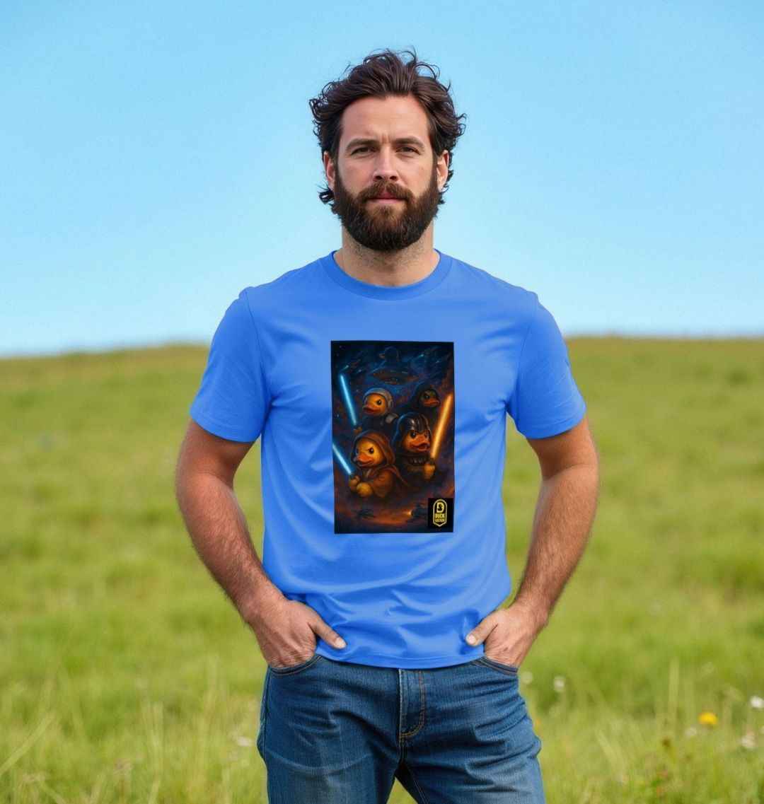 Unisex Adult Duck Nation Galaxy T-Shirt - Duck Wars Tee - Duck Nation