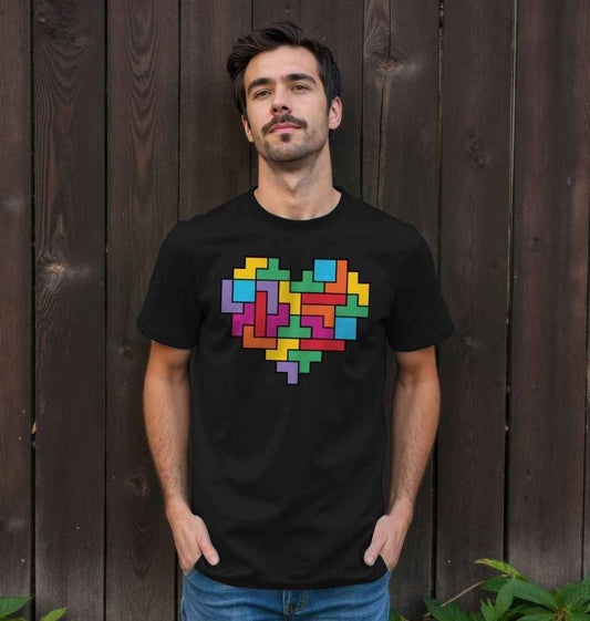 Unisex Retro Block Heart T-shirt