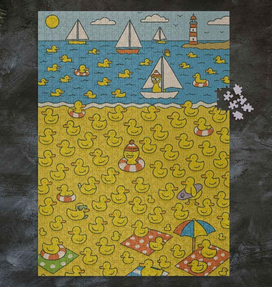 Duck Nation Jigsaw Puzzle - 1000 Piece Beach Day Fun - Duck Nation