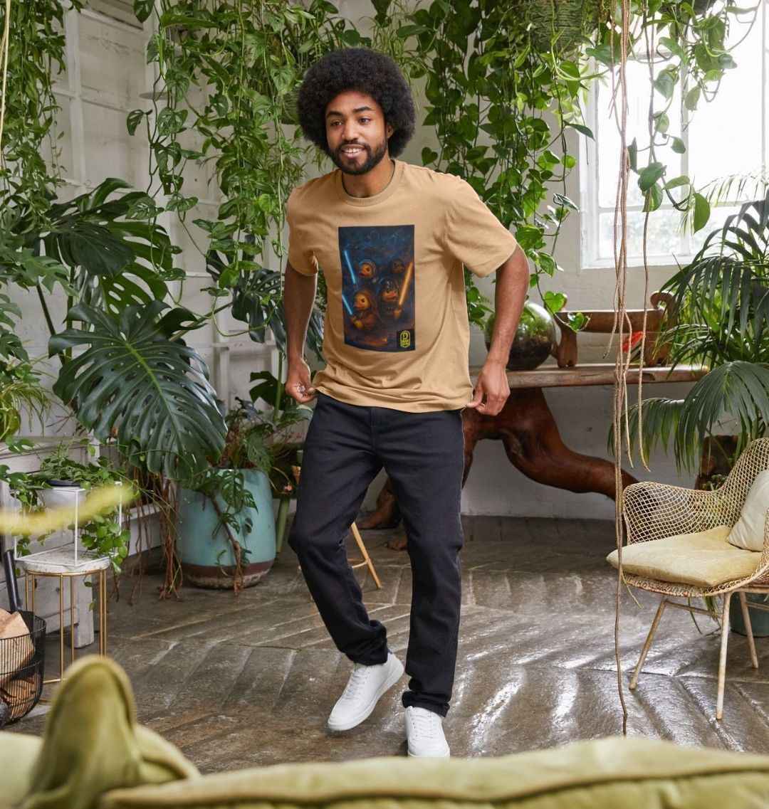 Unisex Adult Duck Nation Galaxy T-Shirt - Duck Wars Tee - Duck Nation