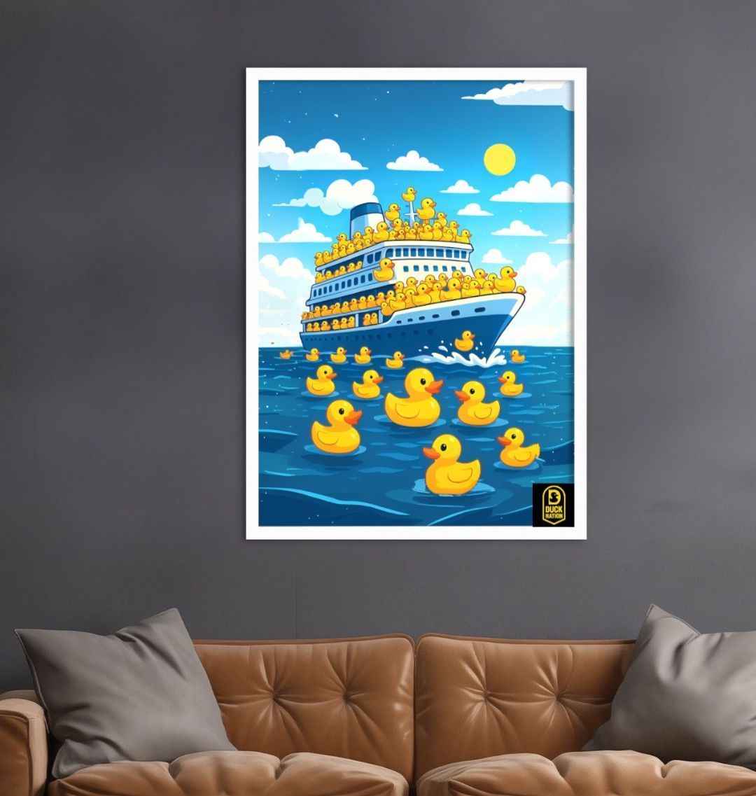 Duck Nation Just Cruising Artwork - Vibrant Picture for Home Decor - Duck Nation